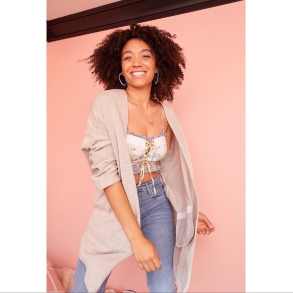 DONNI Ribbed Open Front Cardigan Jacket - Picture 1 of 15